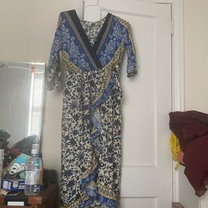 Cato blue and yellow dress